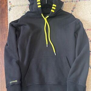 Black Hoodie with Yellow Accents